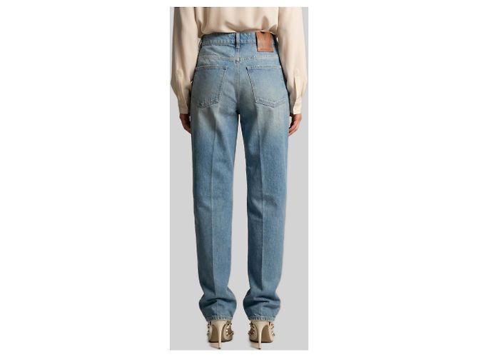 Vaqueros acampanados de denim de algodón azul Valentino Garavani - vista 2