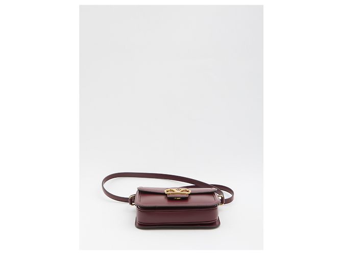 Valentino Garavani borsa a tracolla 9TO5 rosso scuro pelle Bordò - vista 3