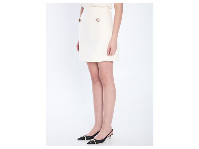 Valentino Garavani Minifalda Crepe Couture Blanco - vista 2