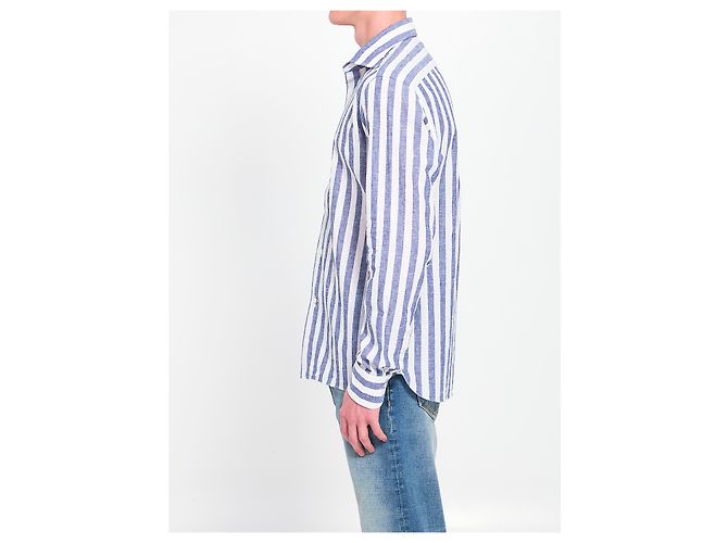 Borriello Camicia a righe Marechiaro Bianco - vista 3
