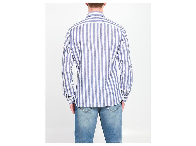 Borriello Camicia a righe Marechiaro Bianco - vista 4