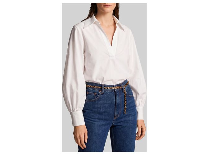 Sutton New York Bluse aus weißer Baumwollpopeline - Ansicht 2