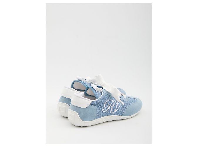 Roger Vivier Viv Low Sneaker hellblau Leder - Ansicht 3