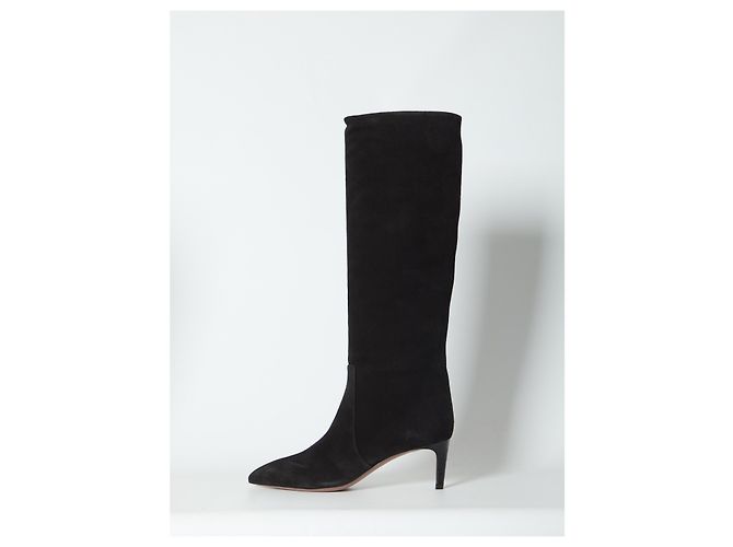 Botas de tacón de aguja Paris Texas en ante negro - vista 4