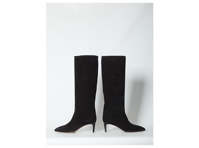 Botas de tacón de aguja Paris Texas en ante negro - vista 5