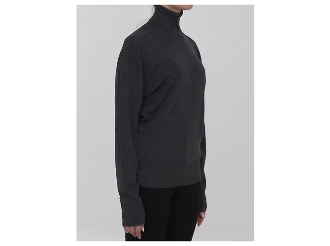 Jersey Burberry de lana gris cuello alto - vista 2
