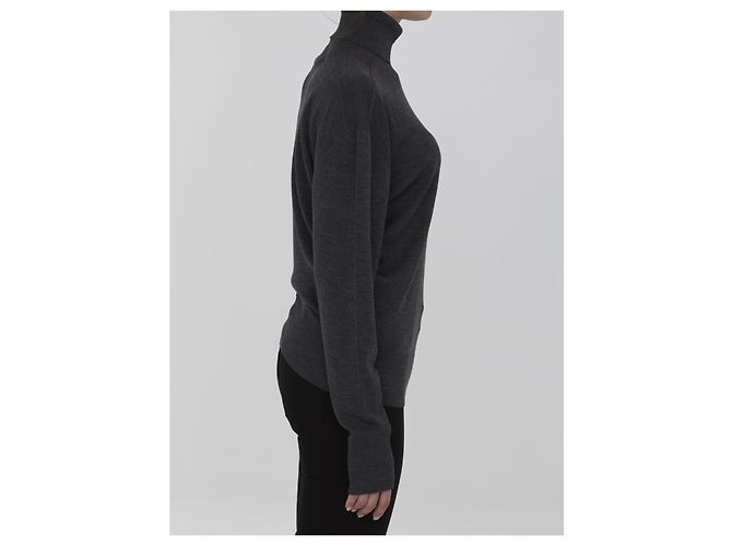 Jersey Burberry de lana gris cuello alto - vista 3