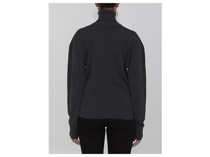 Jersey Burberry de lana gris cuello alto - vista 4