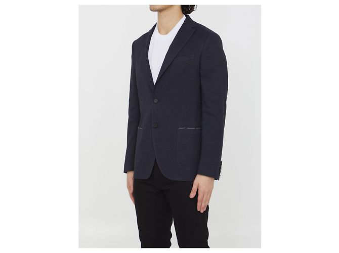 Tonello Linen and viscose jacket Blue - view 2
