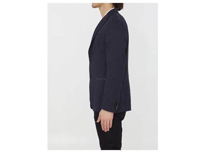 Tonello Linen and viscose jacket Blue - view 3