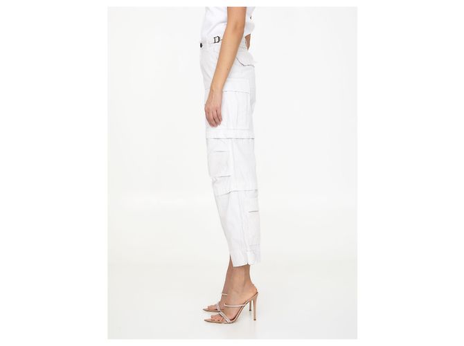 Pantalones cargo Julia Darkpark blancos de algodón - vista 3