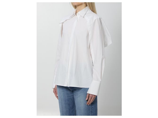 Camicia bianca Federica Tosi in cotone a maniche aperte - vista 2
