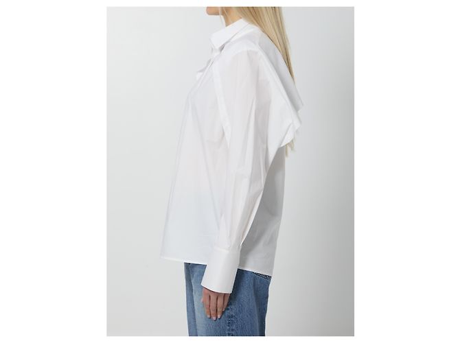 Camicia bianca Federica Tosi in cotone a maniche aperte - vista 3