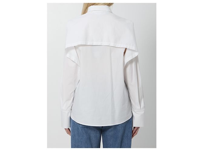 Camicia bianca Federica Tosi in cotone a maniche aperte - vista 4