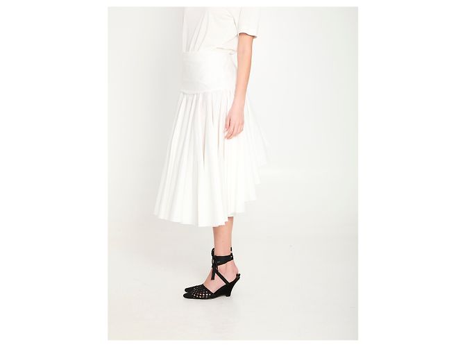 Jacquemus Saia midi drapeada com godet Branco - vista 2