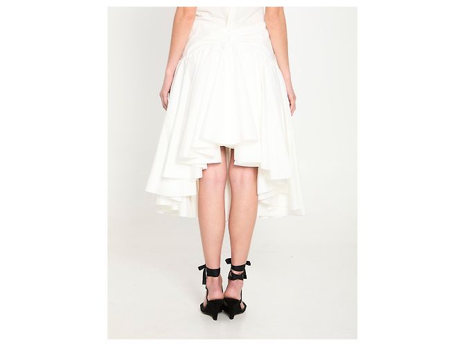 Jacquemus Saia midi drapeada com godet Branco - vista 4