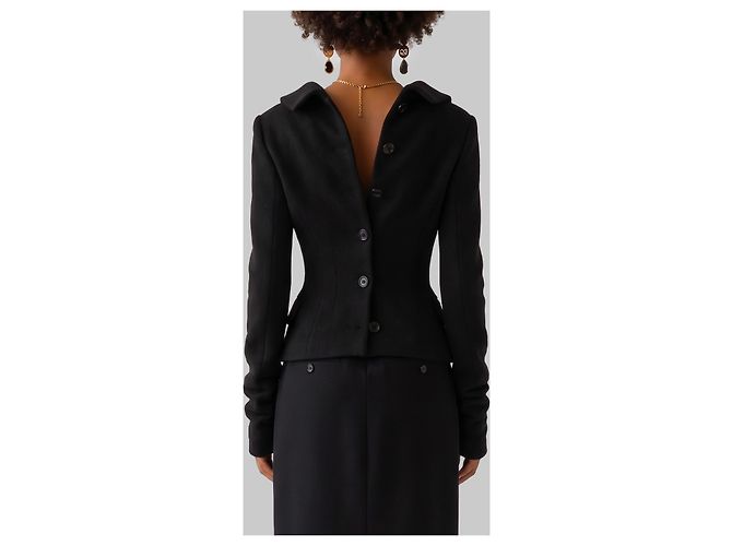 Dolce & Gabbana Chaqueta de lana de botonadura sencilla Negro - vista 3