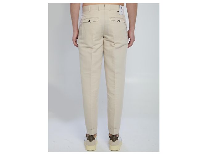 PT Torino Pantaloni Rebel in lino e cotone Crudo - vista 4