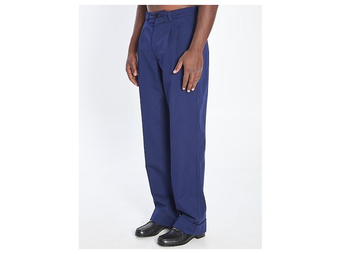 Valentino Garavani Pantaloni in gabardine di cotone Blu - vista 2