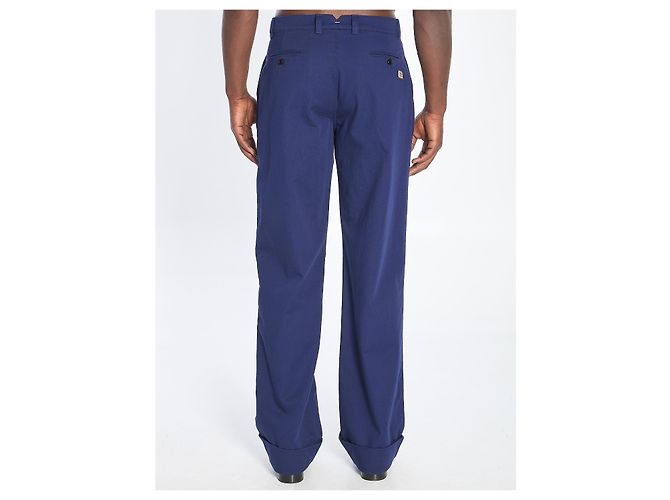 Valentino Garavani Pantaloni in gabardine di cotone Blu - vista 4
