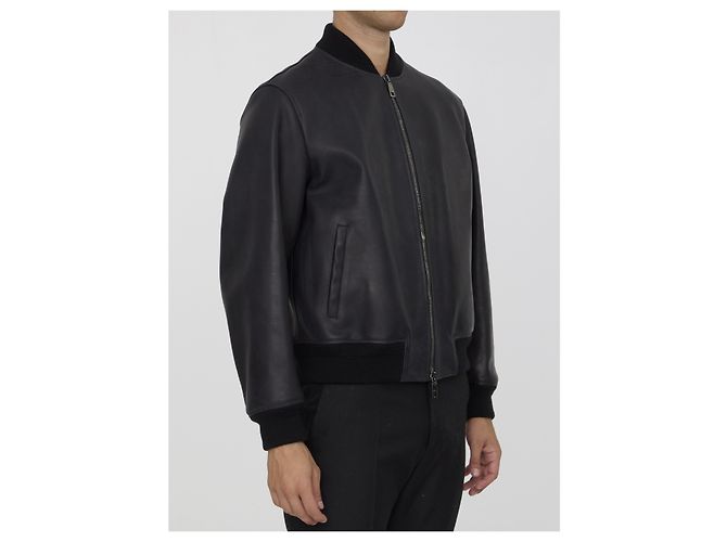 Dolce & Gabbana Black Calf Leather Jacket - view 2