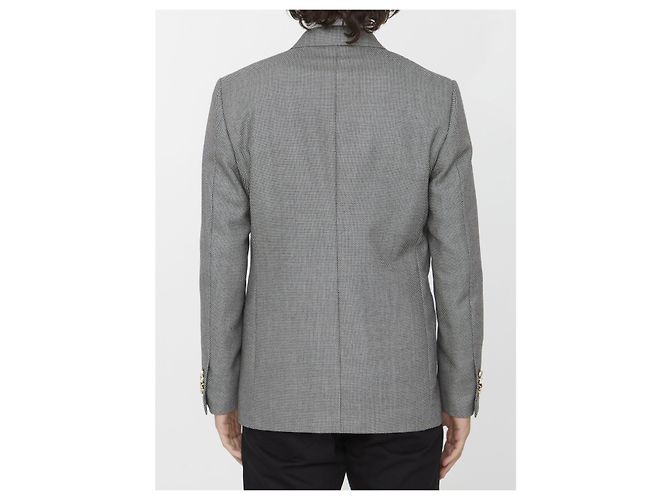 Lardini Double-breasted wool jacket Grey - view 4