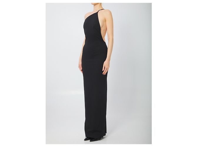 Abito maxi monospalla Alexandra Solace London nero - vista 2