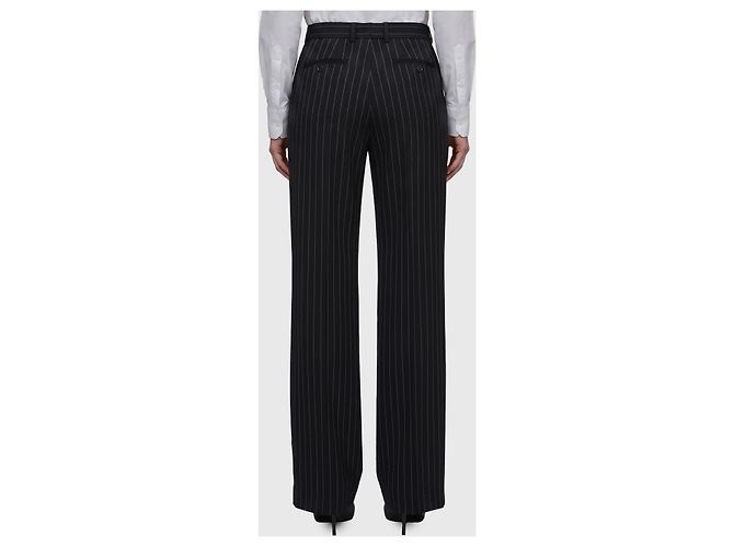Dolce & Gabbana Calças de lã com risca de giz Preto - vista 2