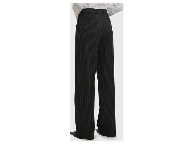 Dolce & Gabbana Calças de lã com risca de giz Preto - vista 3