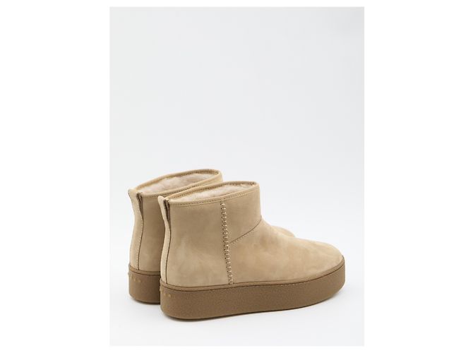 Hogan Shearling ankle boots Beige - view 3