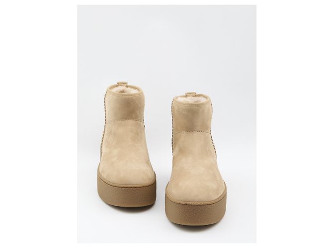 Hogan Shearling ankle boots Beige - view 5