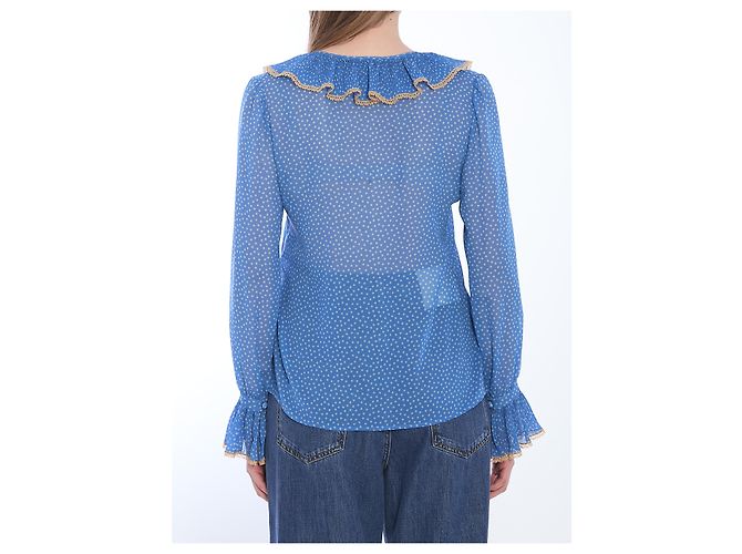 Valentino Garavani Blusa de bolinhas Azul claro - vista 4
