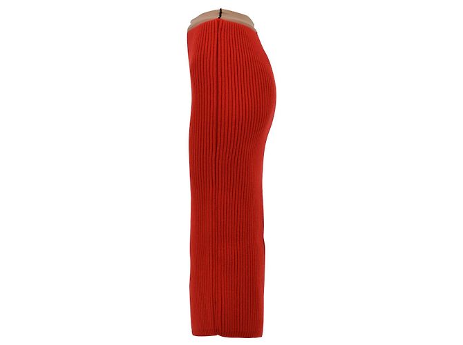 Calvin Klein Midi-Rock aus Rippstrick Rot - Ansicht 3