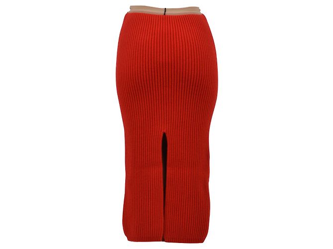 Calvin Klein Midi-Rock aus Rippstrick Rot - Ansicht 4
