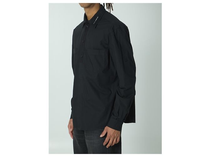 Camicia Dolce & Gabbana Nera in Cotone Stretch Stile Militare Nero - vista 2