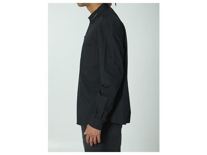 Camicia Dolce & Gabbana Nera in Cotone Stretch Stile Militare Nero - vista 3