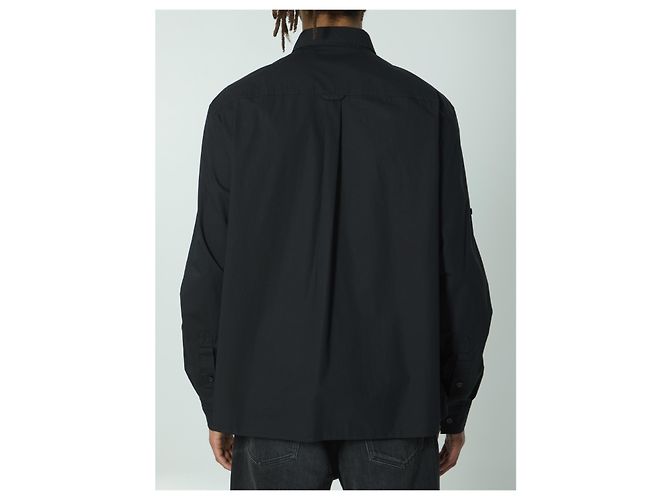 Camicia Dolce & Gabbana Nera in Cotone Stretch Stile Militare Nero - vista 4