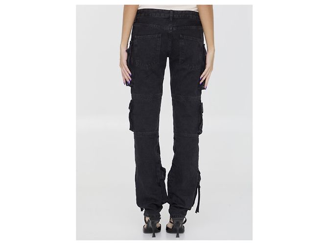 Vaqueros cargo Essie The Attico negros de algodón - vista 4