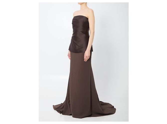 Vestido maxi Alia Solace London marrón Castaño - vista 2