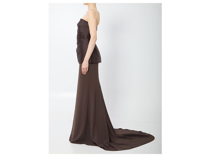 Vestido maxi Alia Solace London marrón Castaño - vista 3