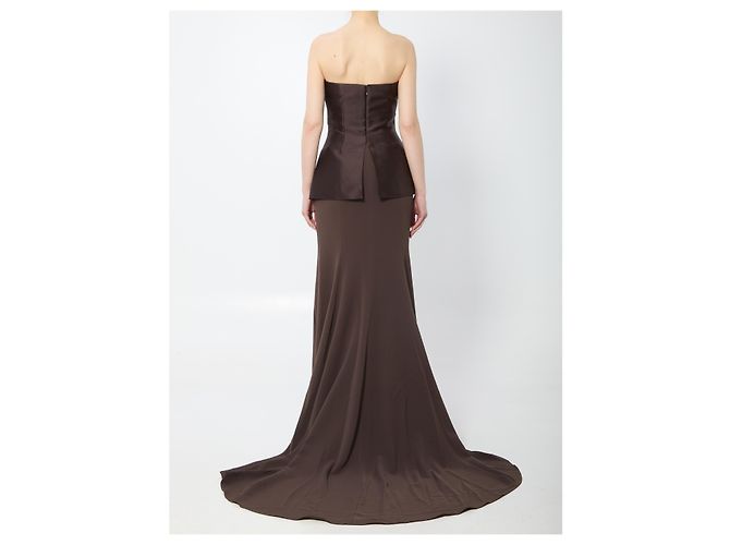 Vestido maxi Alia Solace London marrón Castaño - vista 4