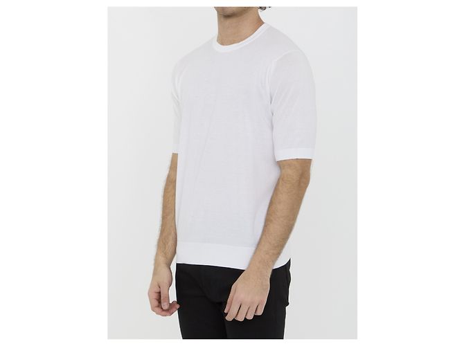 T-shirt John Smedley Kempton bianca in cotone Bianco - vista 2
