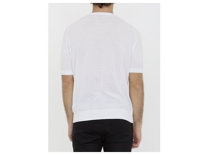 T-shirt John Smedley Kempton bianca in cotone Bianco - vista 4