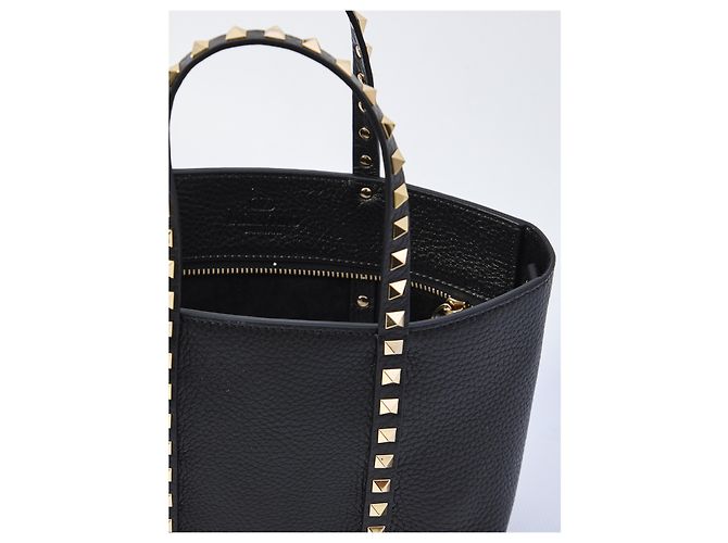 Valentino Garavani mala shopping Rockstud pequena Preto - vista 3