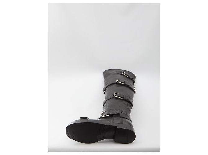 Dolce & Gabbana Tube Overkneestiefel aus schwarzem Rossleder - Ansicht 4