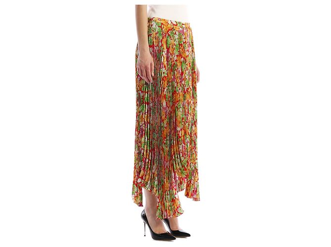 Falda plisada Plan C con estampado floral de viscosa - vista 2