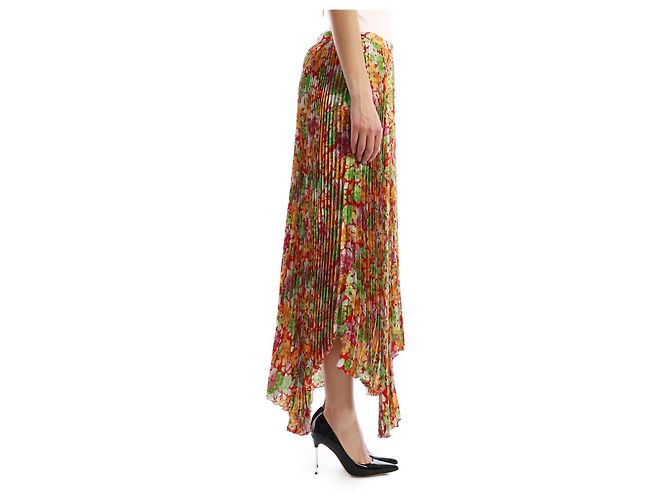 Falda plisada Plan C con estampado floral de viscosa - vista 3