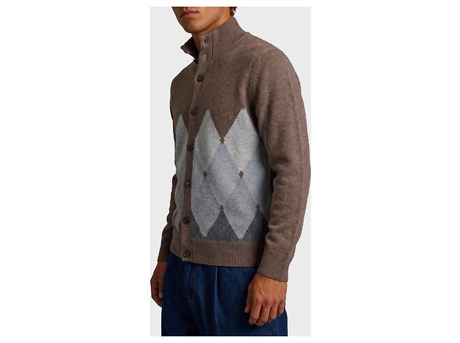 Ballantyne Cashmere Diamond cardigan Brown - view 2