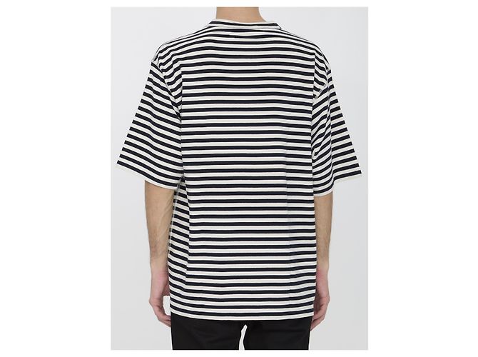 T-shirt a righe in cotone Dolce & Gabbana Blu - vista 4