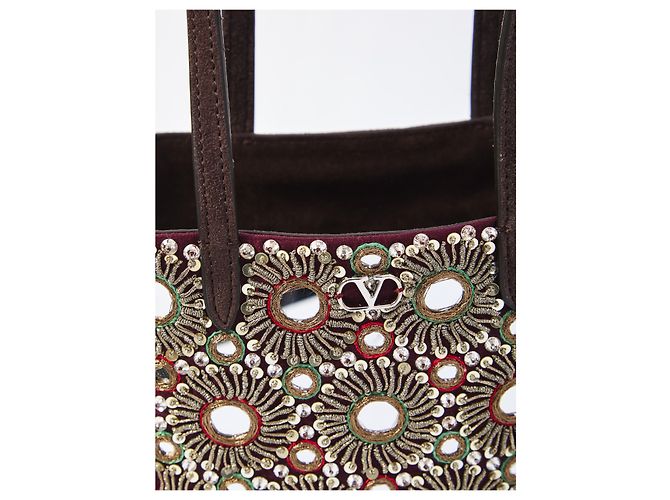 Valentino Garavani Mini bolso de compras Nellcote Castaño - vista 4